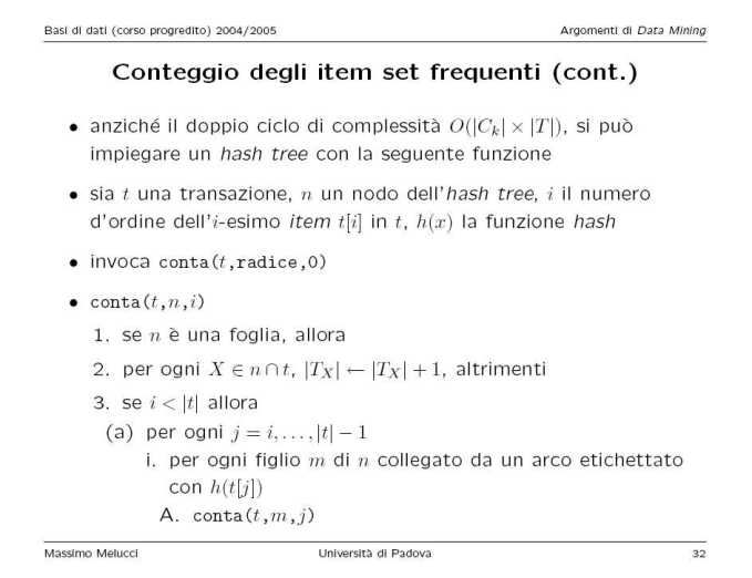 Conteggio degli item-set frequenti